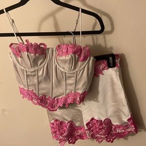 Meshki Niamh Micro Skirt with Lace